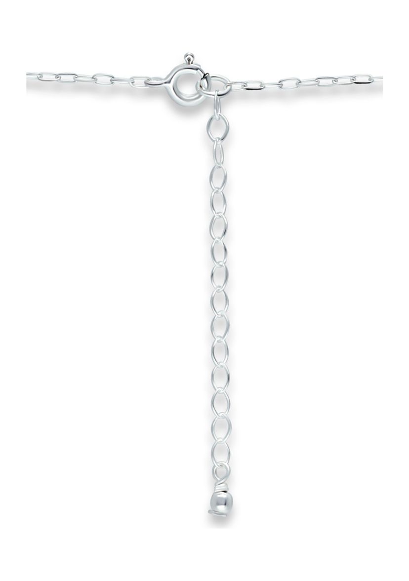 Round Fresh Water Pearl Paper Clip Chain Necklace, Sterling Silver