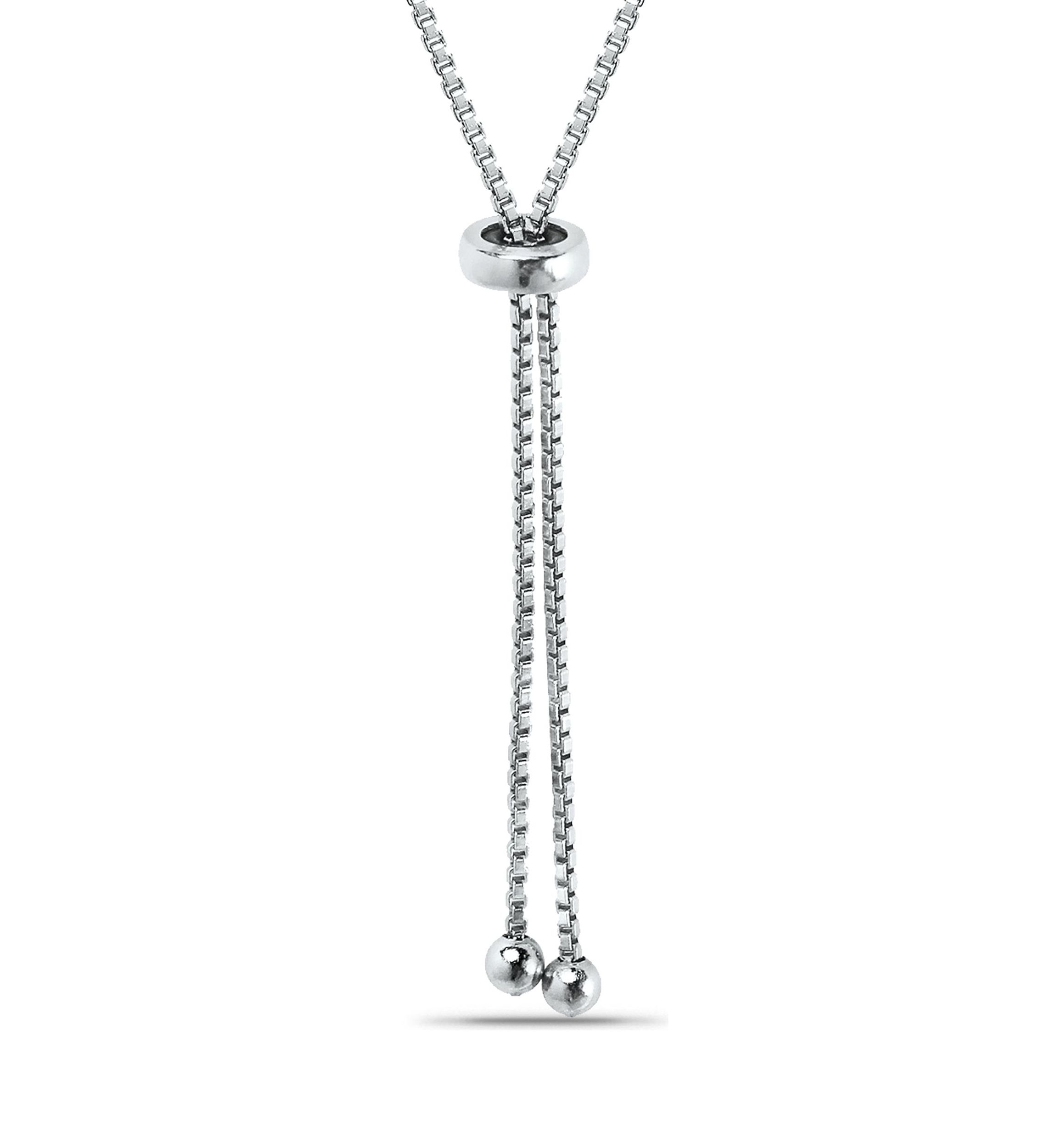 Fresh Water Pearl and Silver Bead Strand Bolo Bracelet with Evil Eye Charm, Sterling Silver