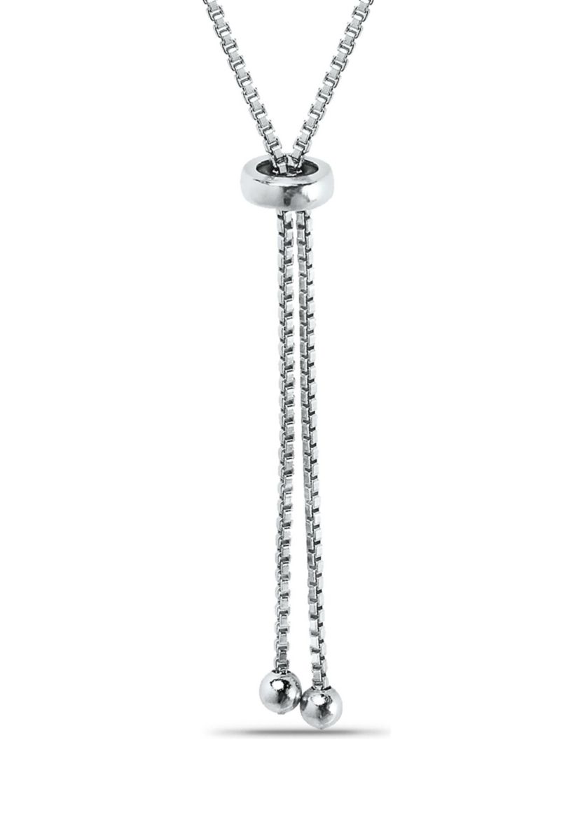 Fresh Water Pearl and Silver Bead Strand Bolo Bracelet with Evil Eye Charm, Sterling Silver