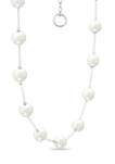 Fresh Water Pearl Station Necklace in Sterling Silver