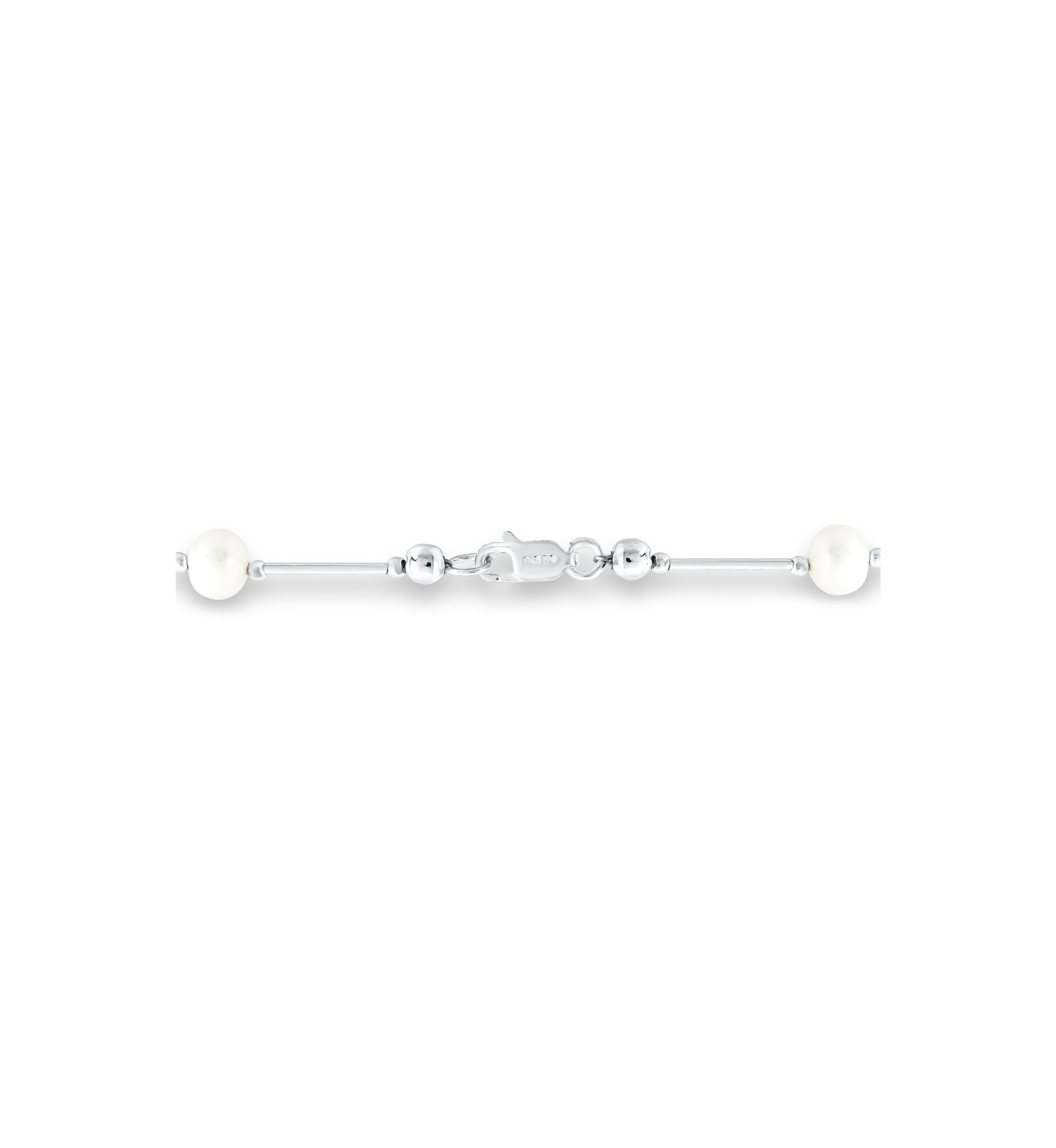 Fresh Water Pearl Station Bracelet in Sterling Silver