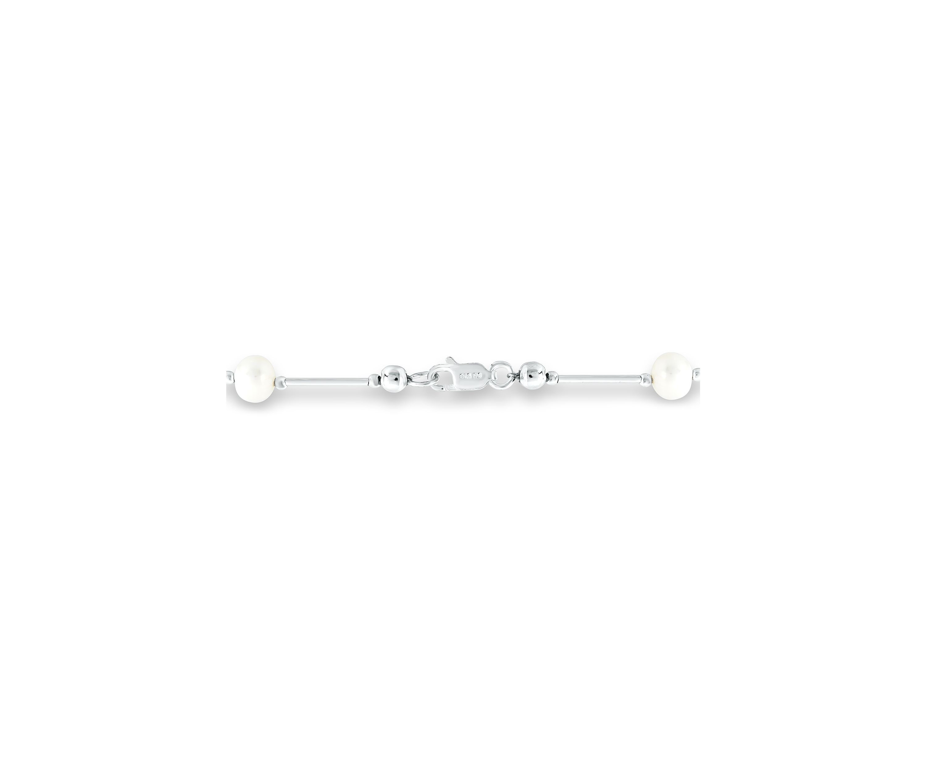 Fresh Water Pearl Station Bracelet in Sterling Silver