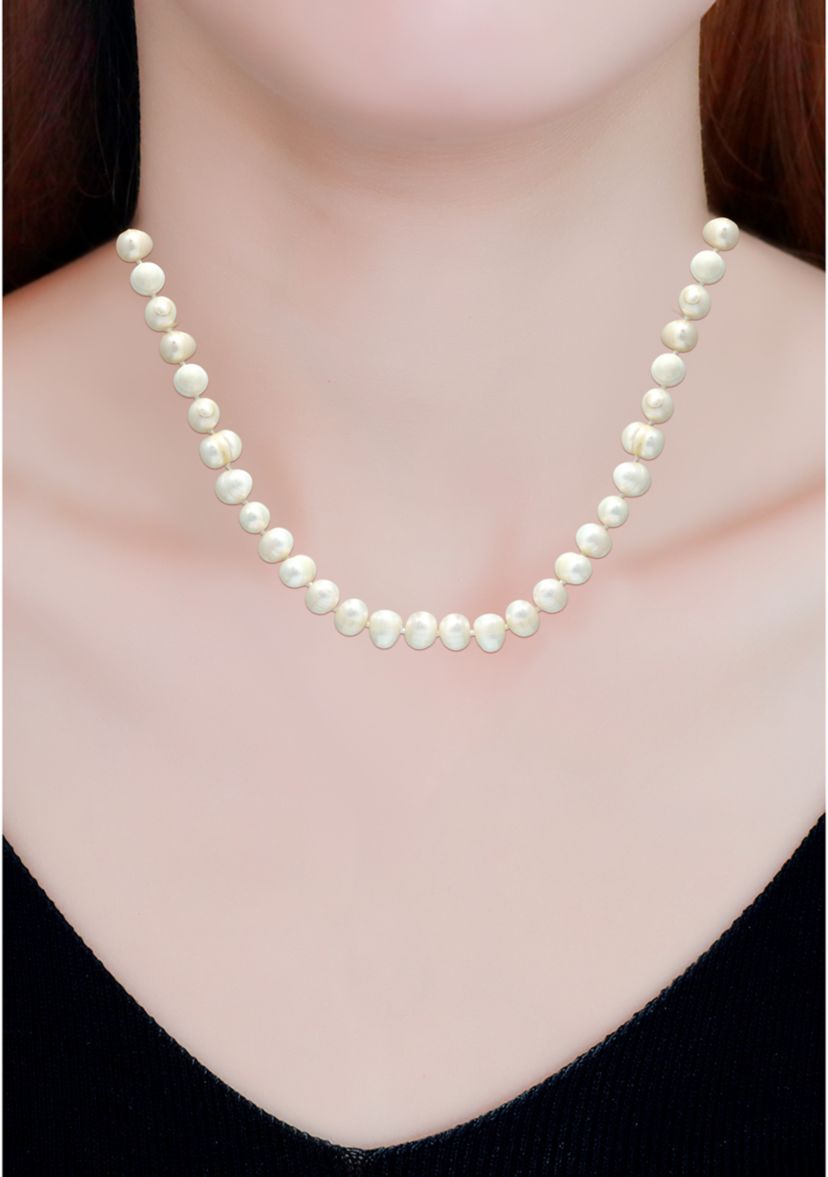 Fresh Water Pearl Strand Necklace in Sterling Silver