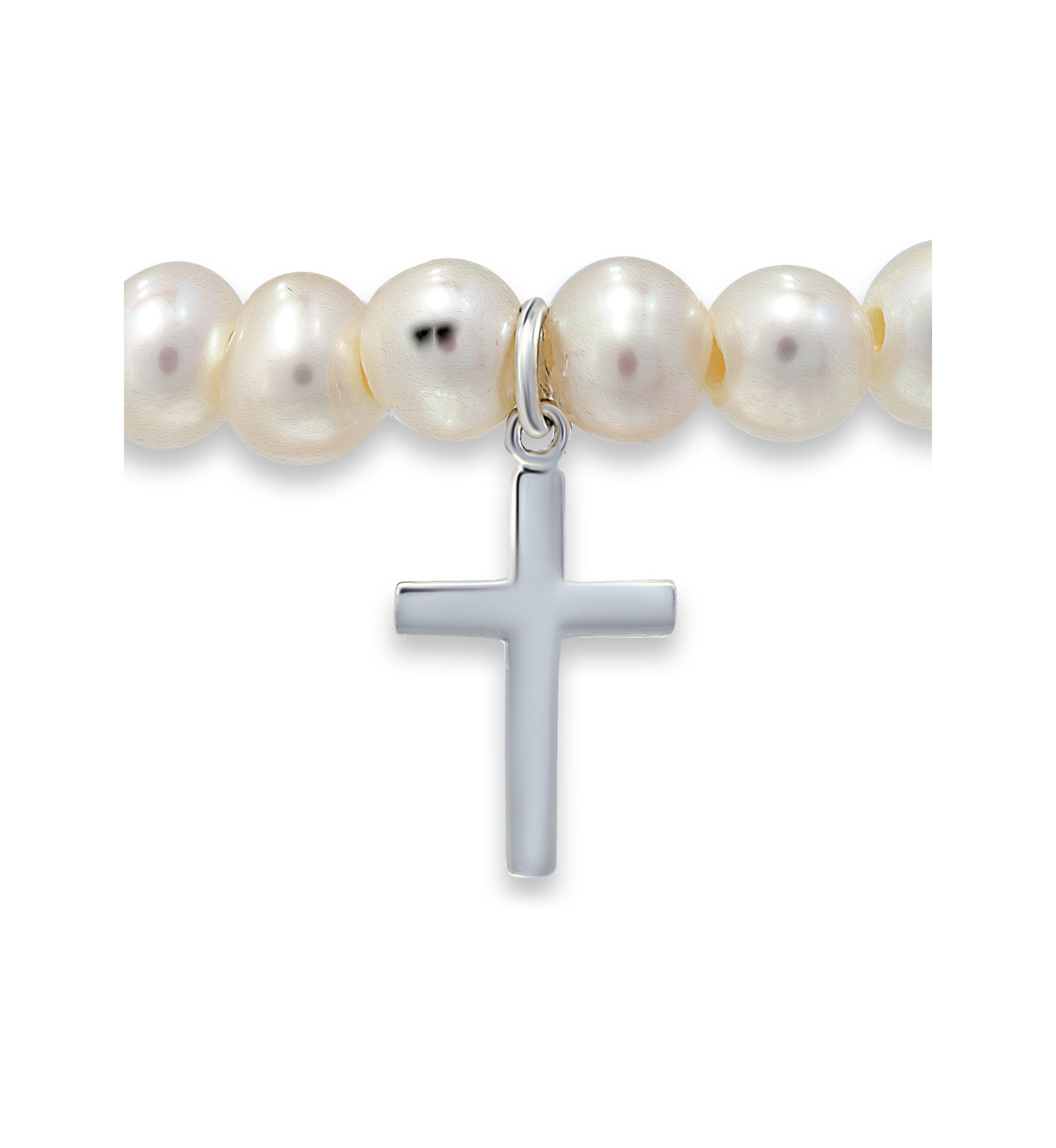 Freshwater Pearl Bracelet with Cross Charm