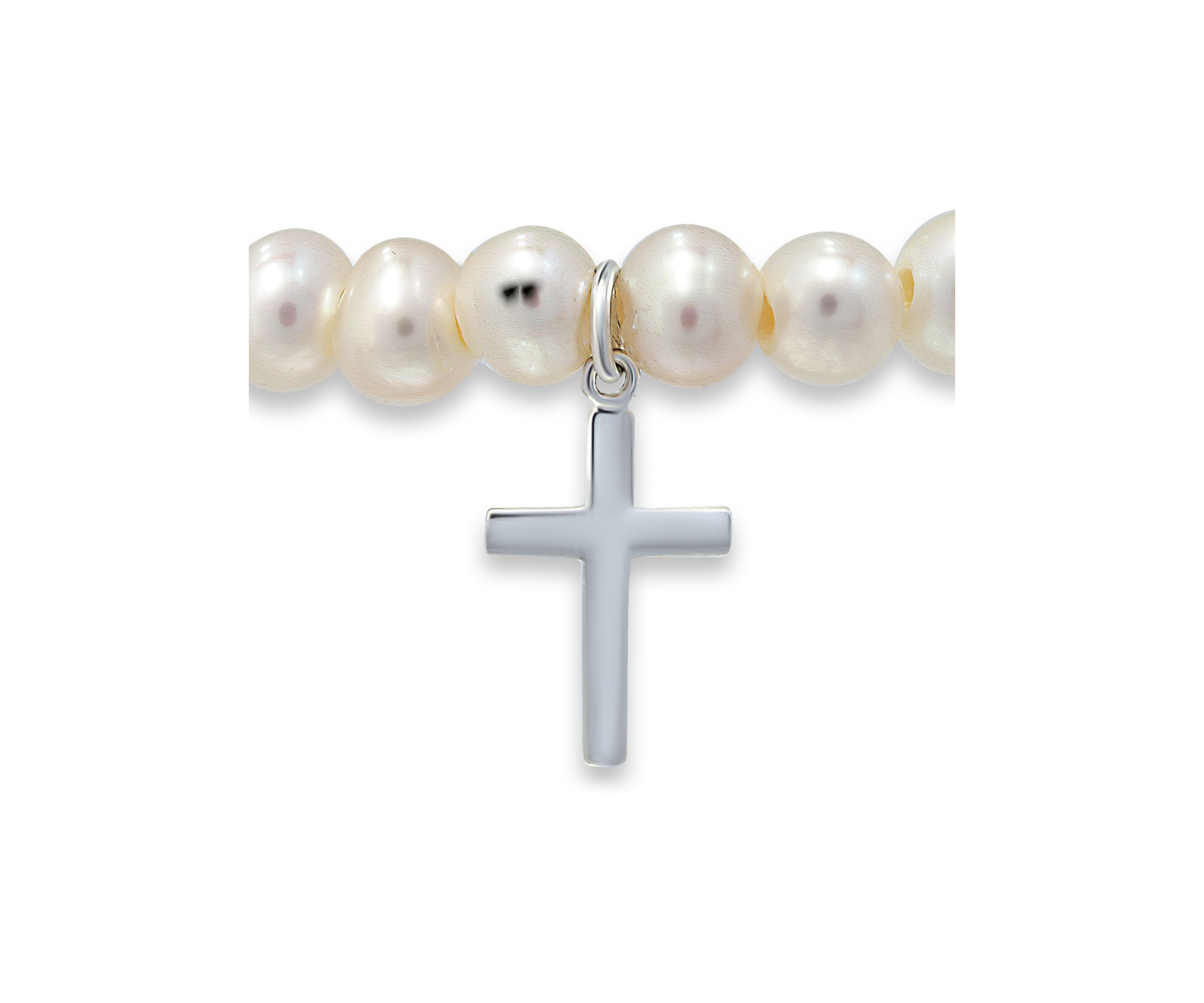 Freshwater Pearl Bracelet with Cross Charm