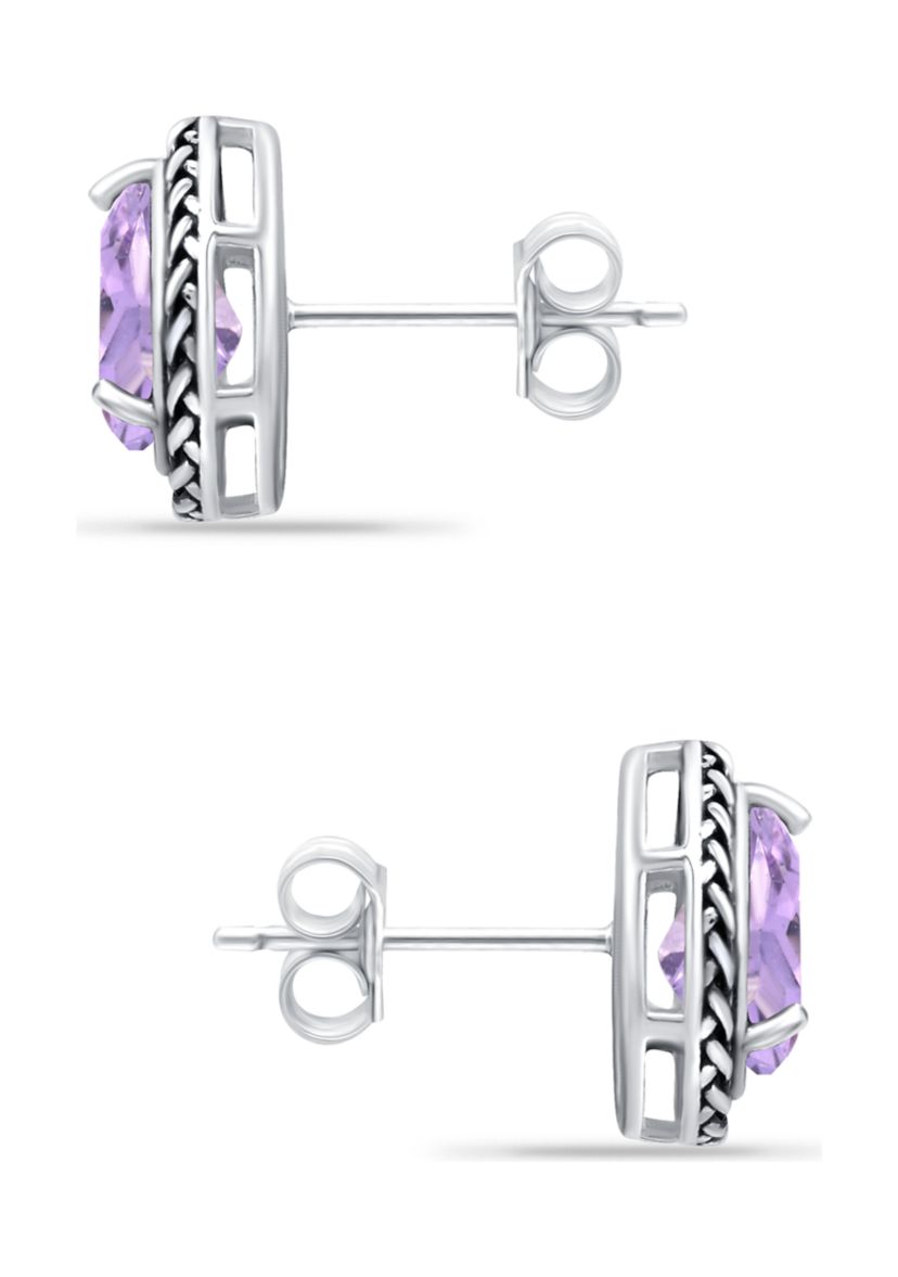 2.5 ct. t.w. Amethyst Stud Earrings, Sterling Silver