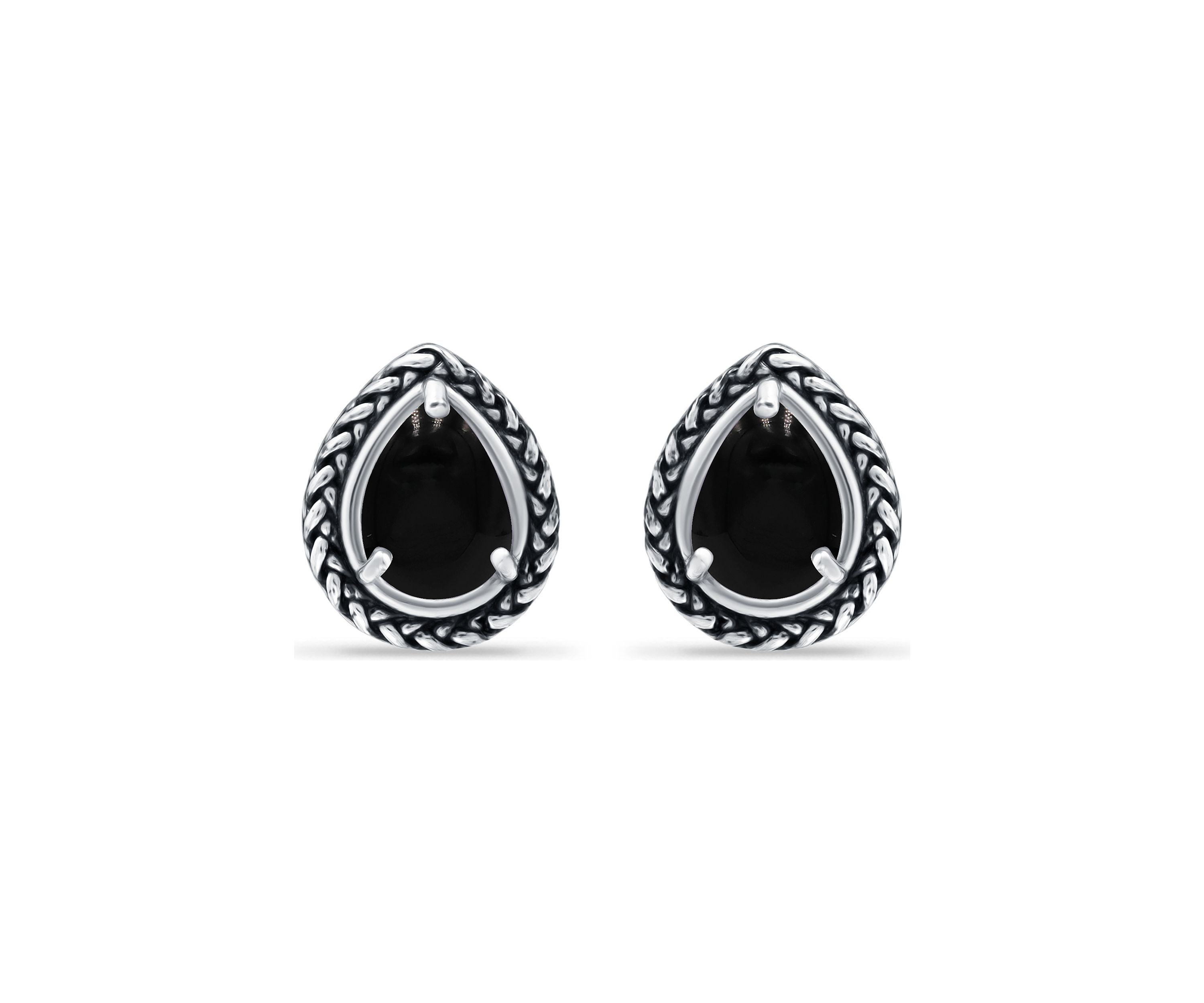 2 ct. t.w. Onyx Stud Earrings, Sterling Silver