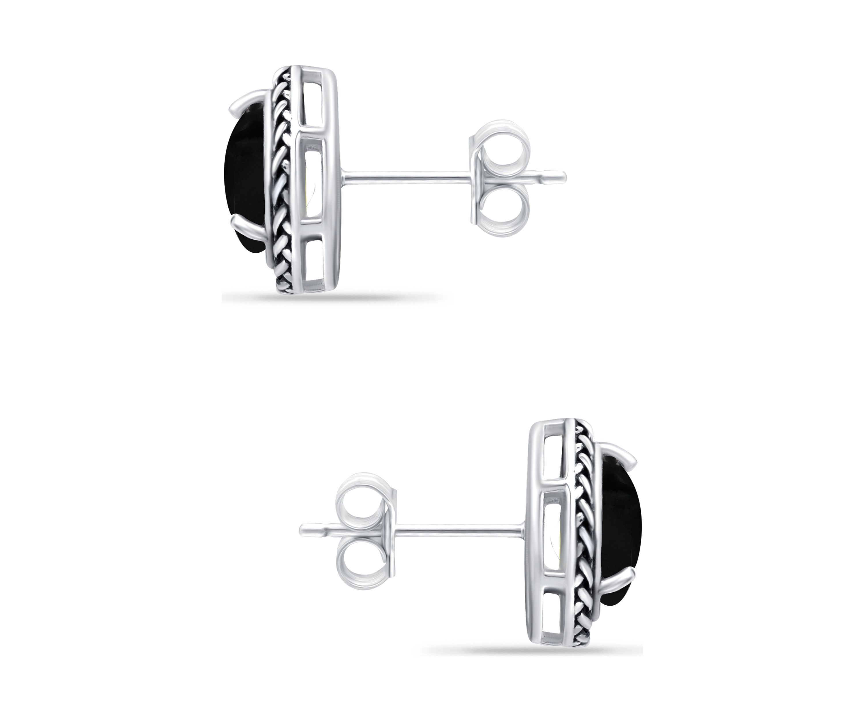 2 ct. t.w. Onyx Stud Earrings, Sterling Silver