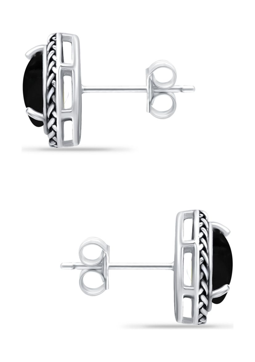 2 ct. t.w. Onyx Stud Earrings, Sterling Silver
