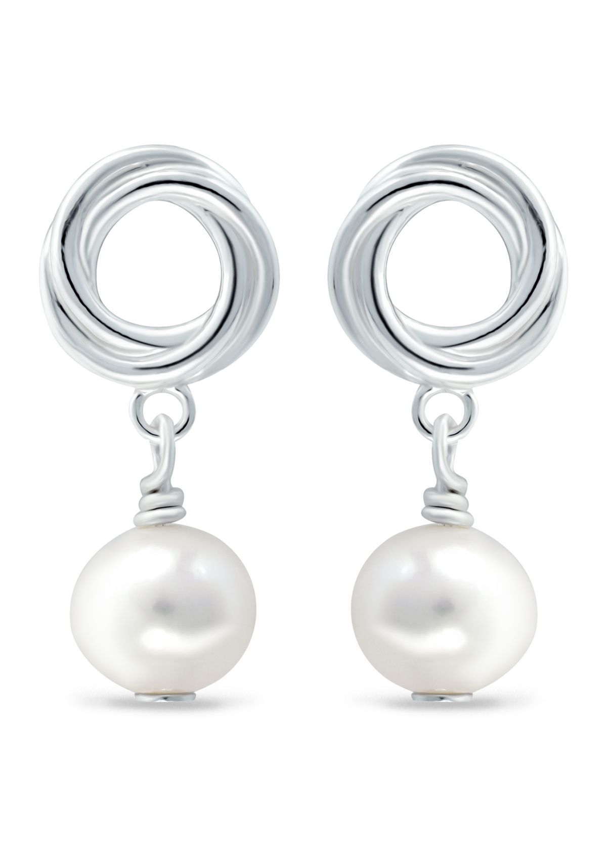 7 Millimeter Freshwater Pearl Drop Earrings in Sterling Silver
