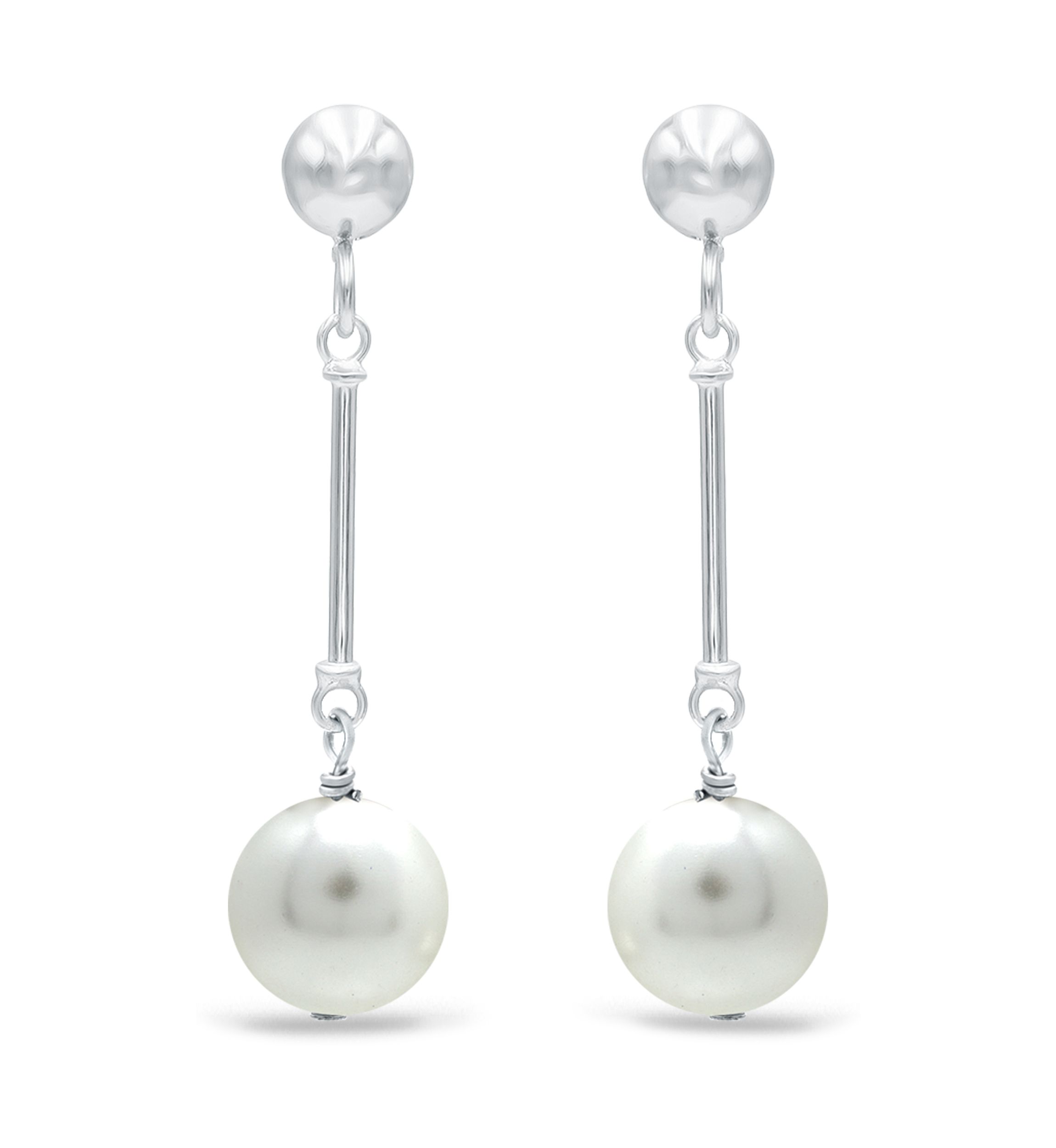 7 Millimeter Freshwater Pearl Drop Earrings in Sterling Silver