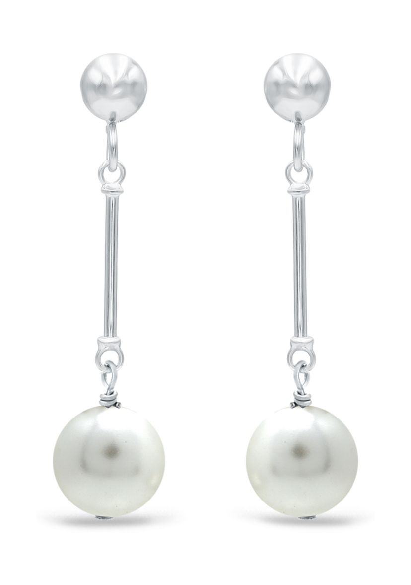 7 Millimeter Freshwater Pearl Drop Earrings in Sterling Silver