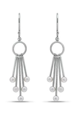 Belk & Co 4mm Freshwater Pearl Shower Drop French Wire Earrings, Sterling Silver