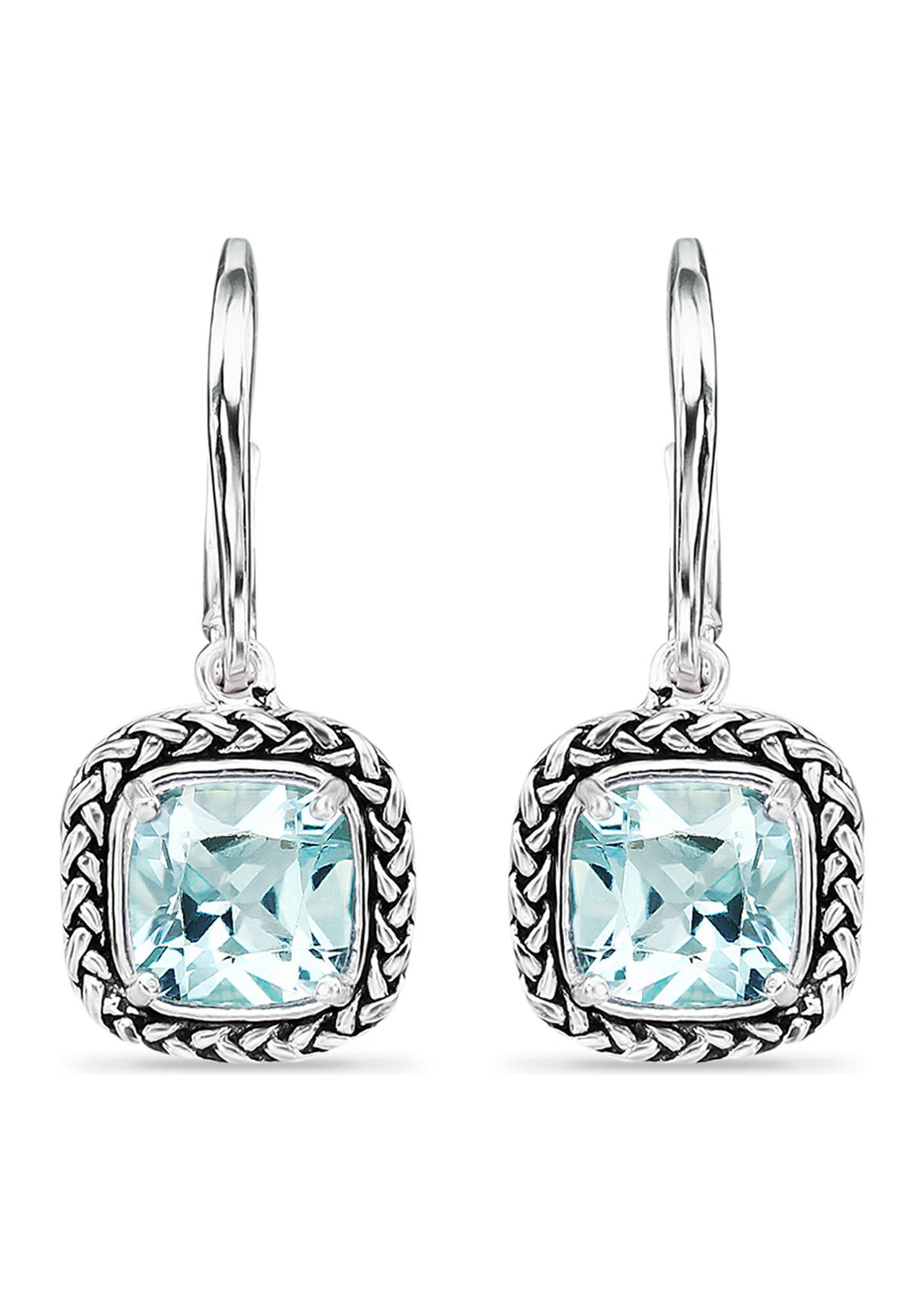 3.5 ct. t.w. Blue Topaz Drop Earrings, Sterling Silver