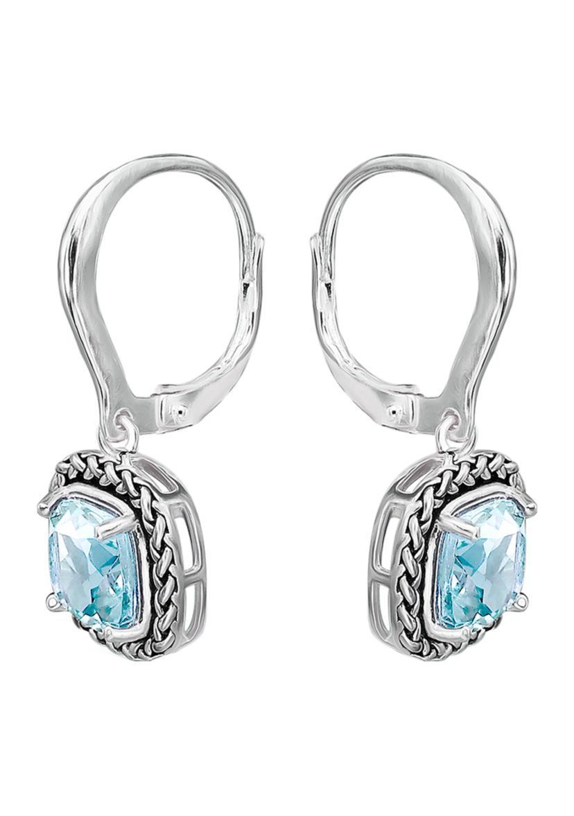 3.5 ct. t.w. Blue Topaz Drop Earrings, Sterling Silver
