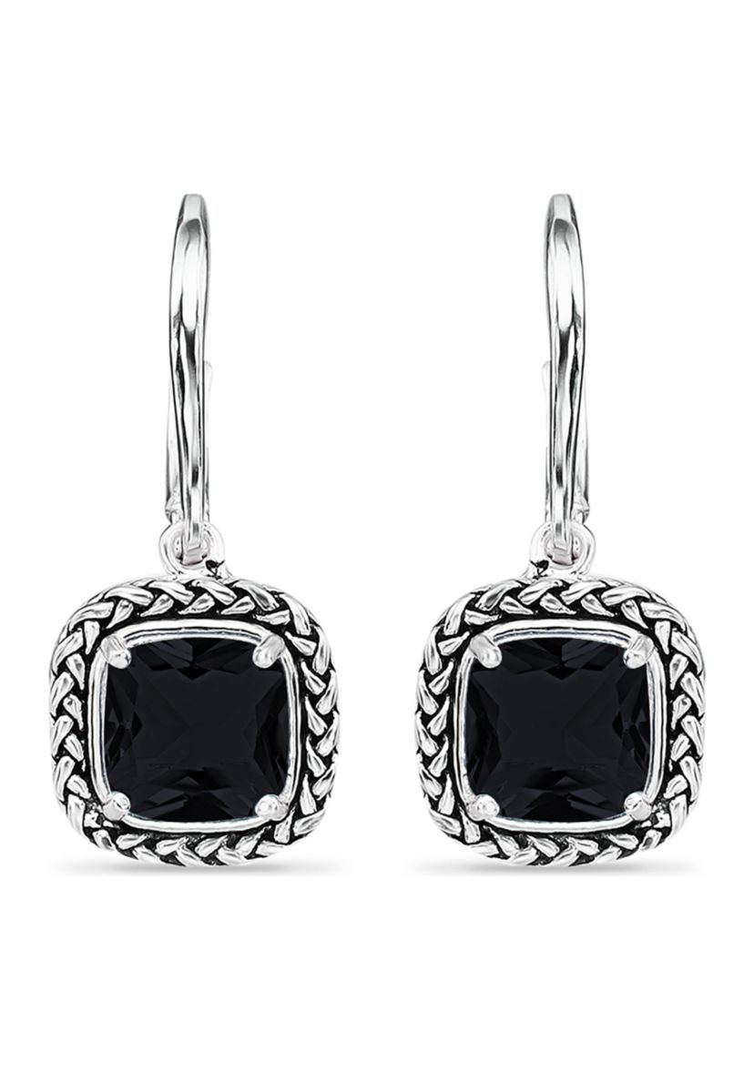 3.2 ct. t.w. Onyx Drop Earrings, Sterling Silver