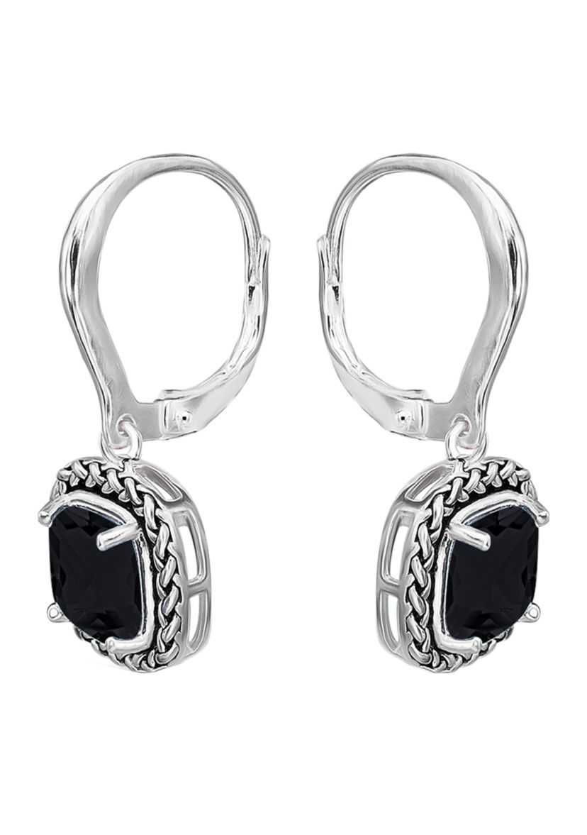 3.2 ct. t.w. Onyx Drop Earrings, Sterling Silver