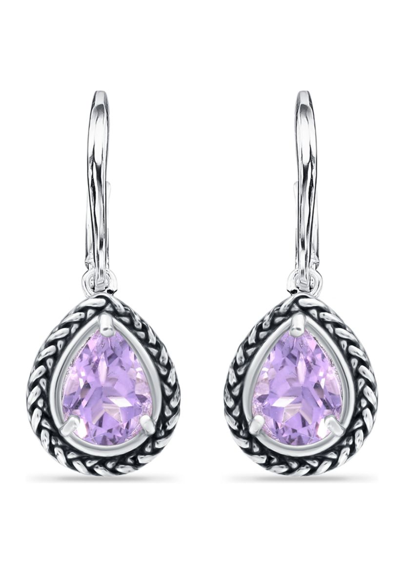 2.5 ct. t.w. Amethyst Drop Earrings, Sterling Silver
