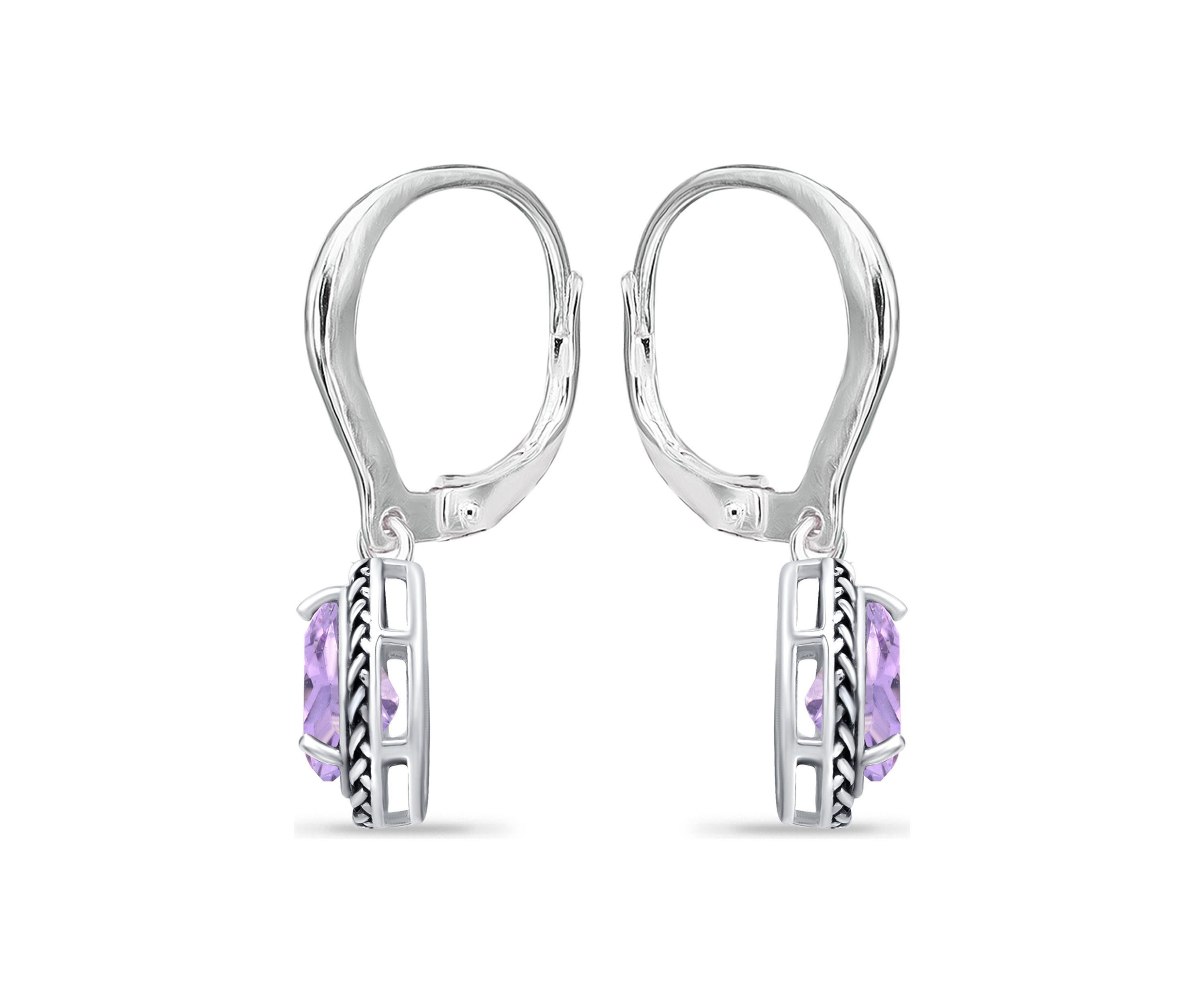 2.5 ct. t.w. Amethyst Drop Earrings, Sterling Silver