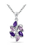 1.09 ct. t.w. African Amethyst and Amethyst Cluster Pendant, Sterling Silver