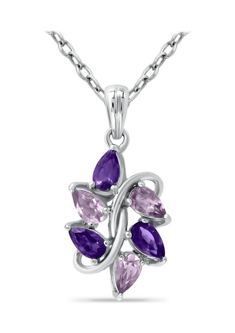 1.09 ct. t.w. African Amethyst and Amethyst Cluster Pendant, Sterling Silver