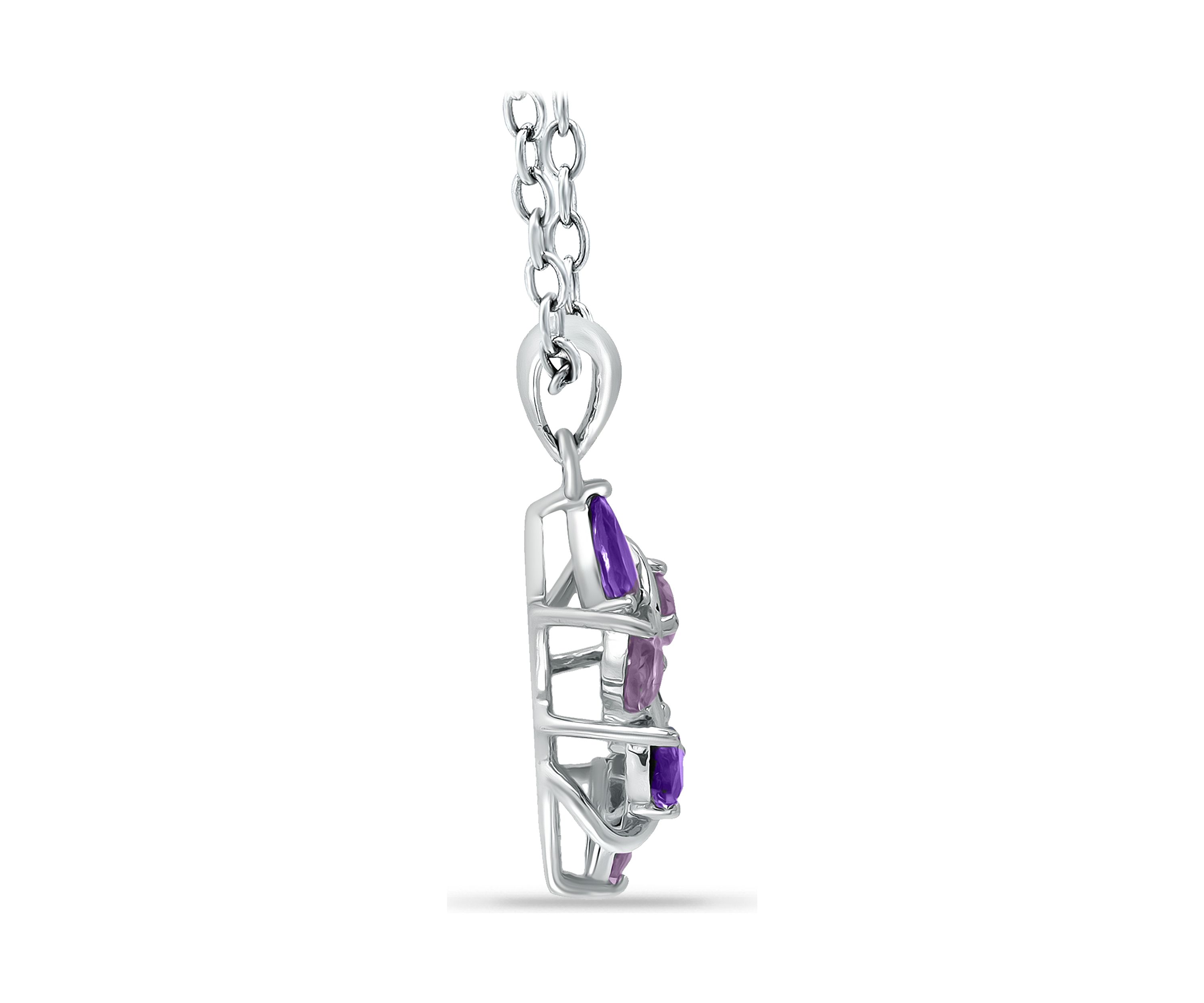 1.09 ct. t.w. African Amethyst and Amethyst Cluster Pendant, Sterling Silver