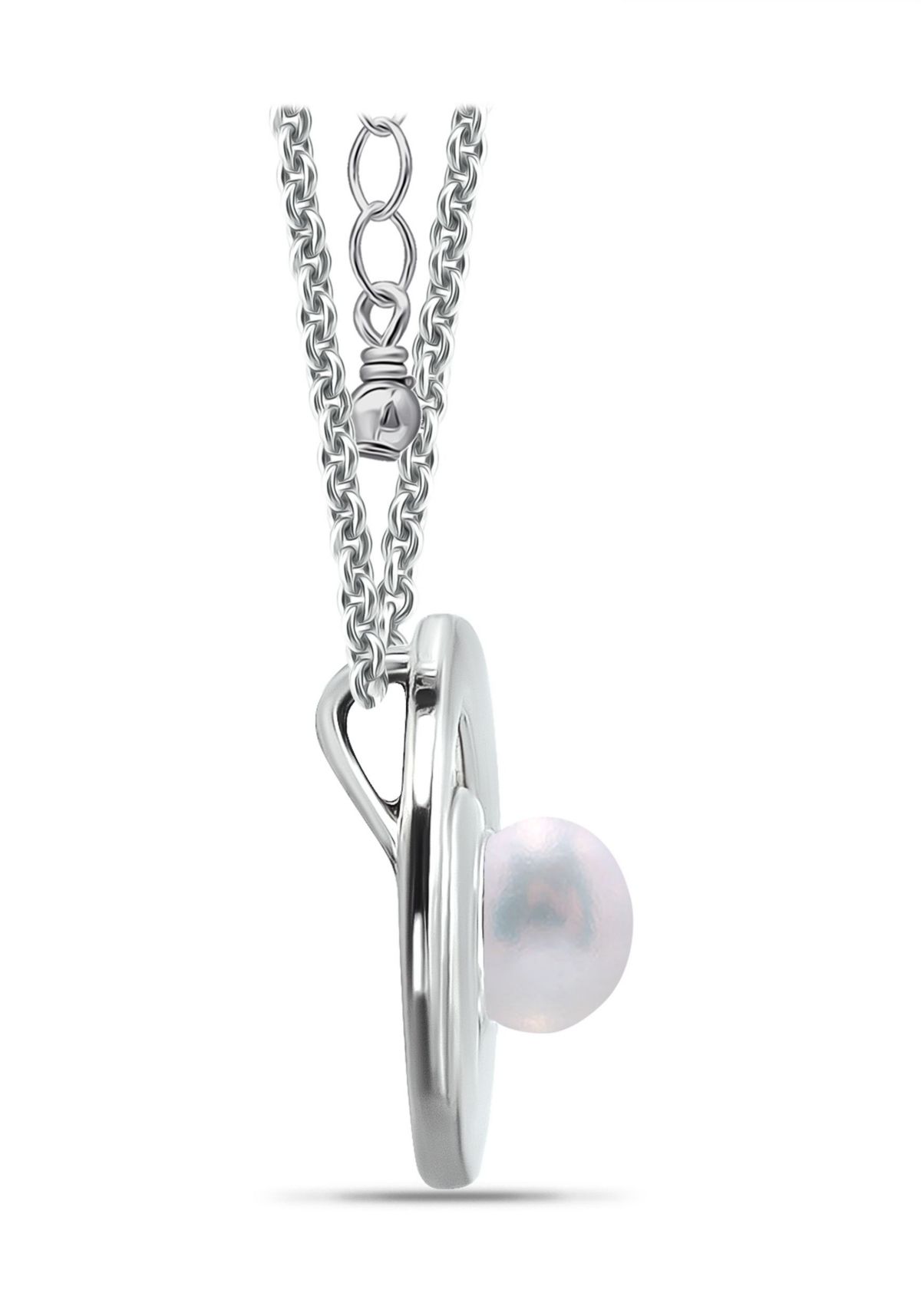 6mm Freshwater Pearl Wave Necklace, 16" with 2" Extender, Sterling Silver