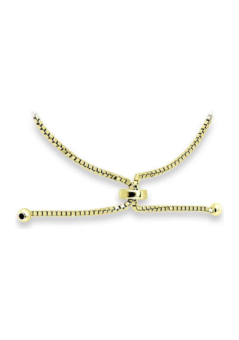 1/4 ct. t.w. Diamond Bar Bolo Bracelet, 18kt Gold over  Sterling Silver