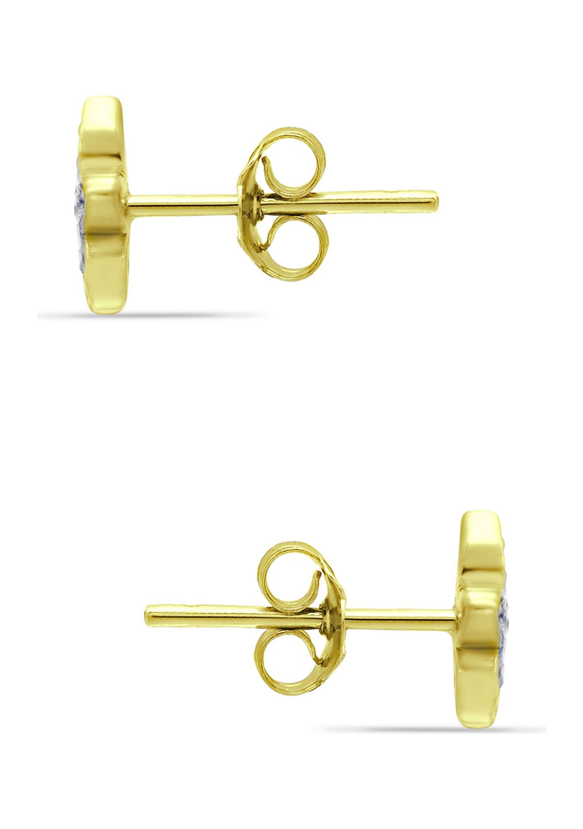 1/10 ct. t.w. Diamond Flower Stud Earrings, 18kt Gold over Sterling Silver