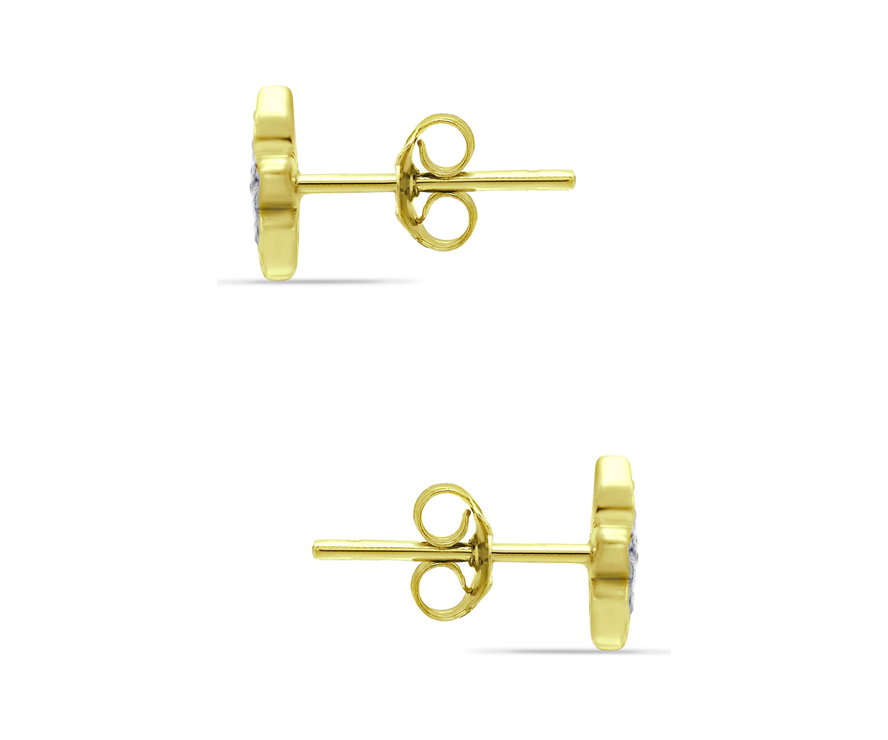 1/10 ct. t.w.  Diamond Flower Stud Earrings, 18kt Gold over  Sterling Silver
