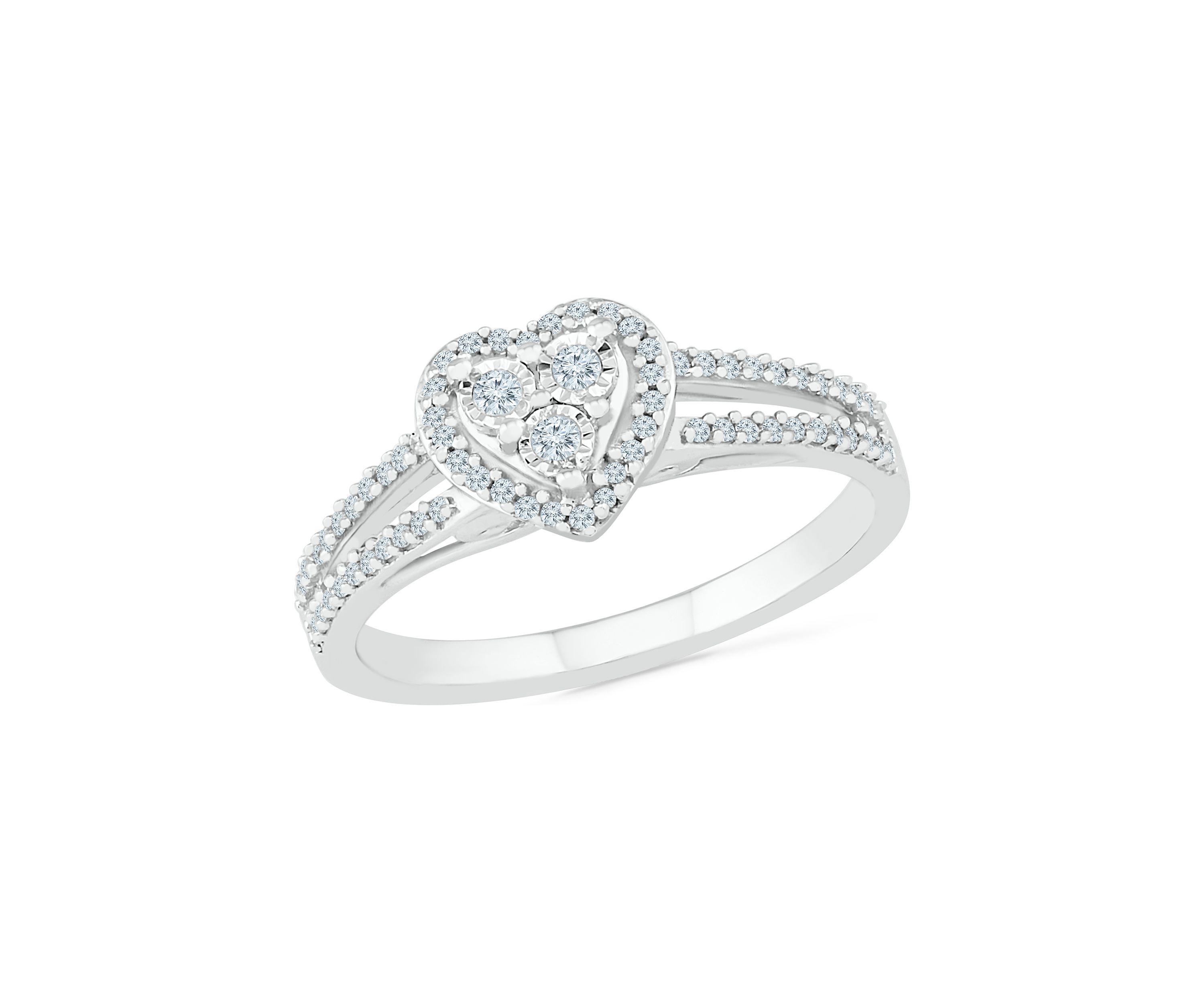 1/4 ct. t.w. Diamond Sterling Silver Heart Ring
