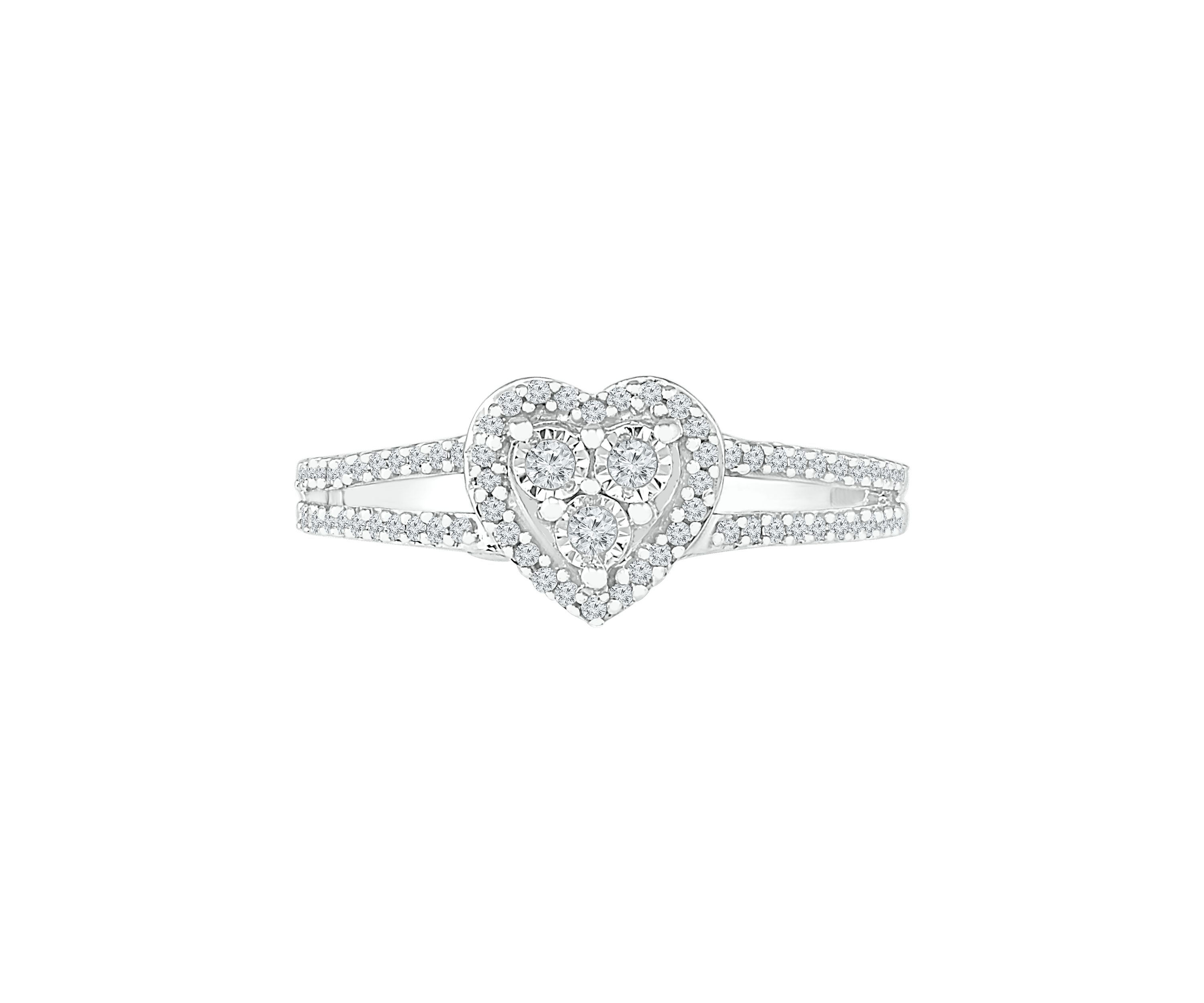 1/4 ct. t.w. Diamond Sterling Silver Heart Ring