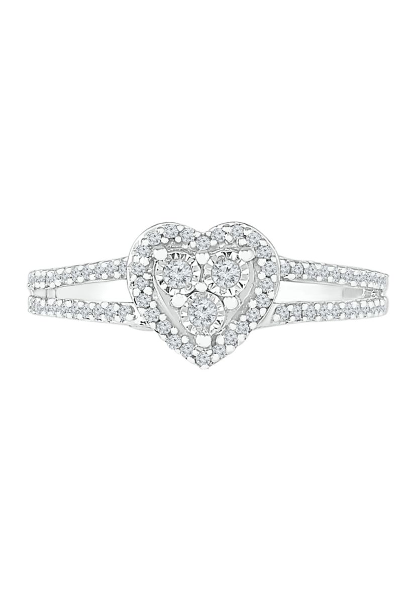 1/4 ct. t.w. Diamond Sterling Silver Heart Ring