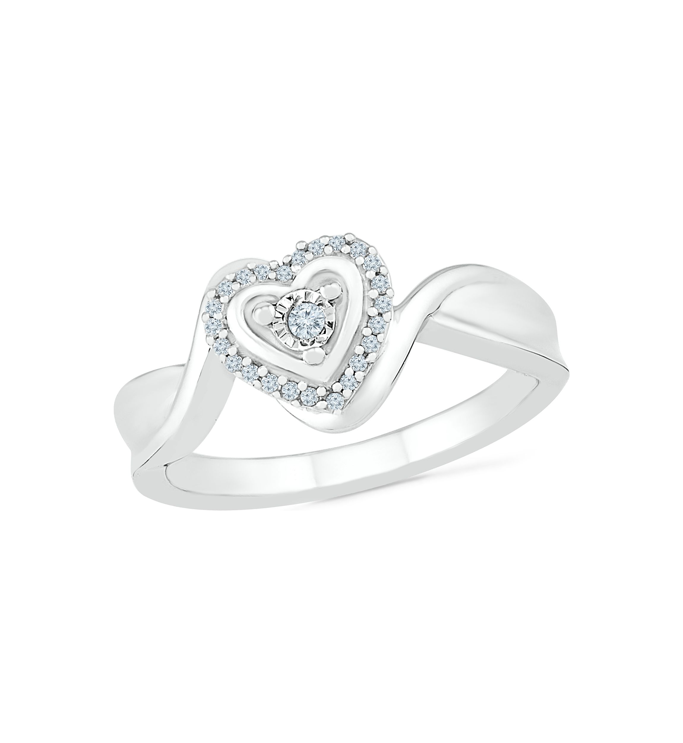 1/10 ct. t.w. Diamond Sterling Silver Heart Ring