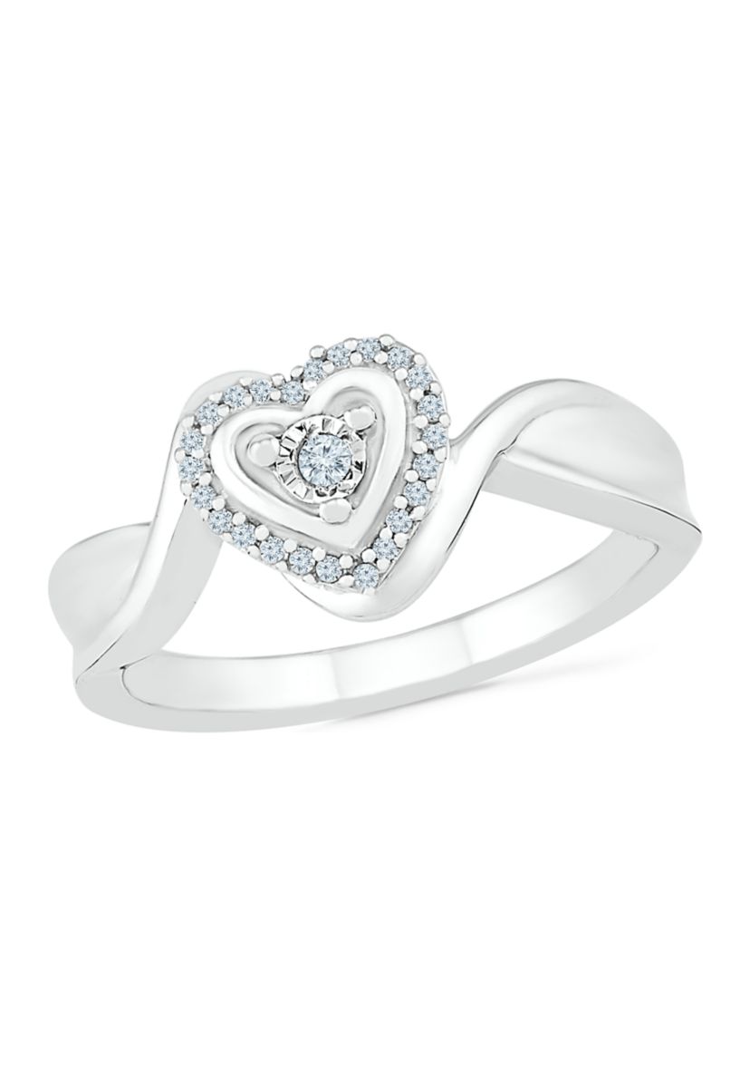 1/10 ct. t.w. Diamond Sterling Silver Heart Ring