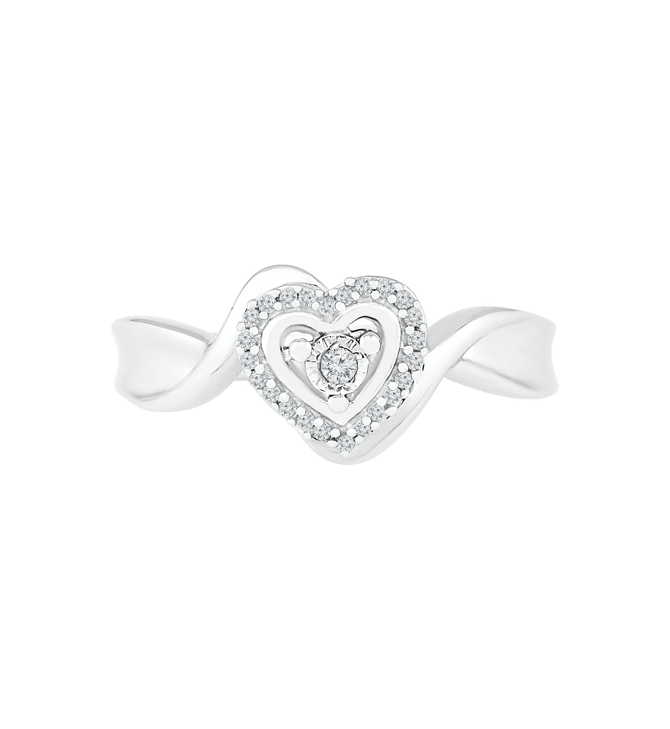 1/10 ct. t.w. Diamond Sterling Silver Heart Ring