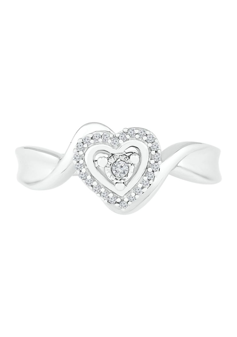 1/10 ct. t.w. Diamond Sterling Silver Heart Ring
