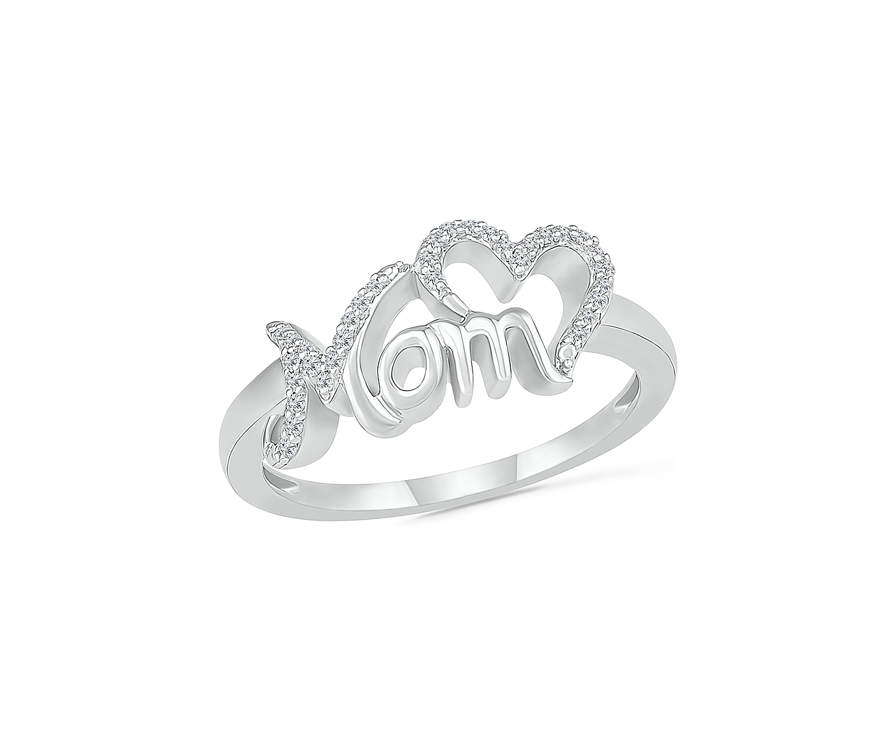 1/10 ct. t.w. Diamond Mom Ring in Sterling Silver