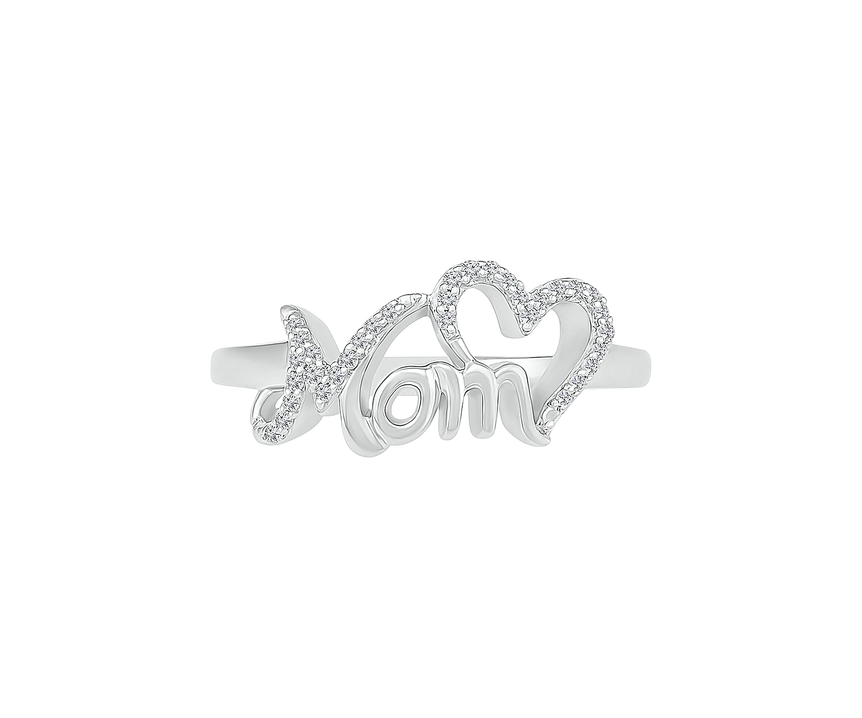 1/10 ct. t.w. Diamond Mom Ring in Sterling Silver