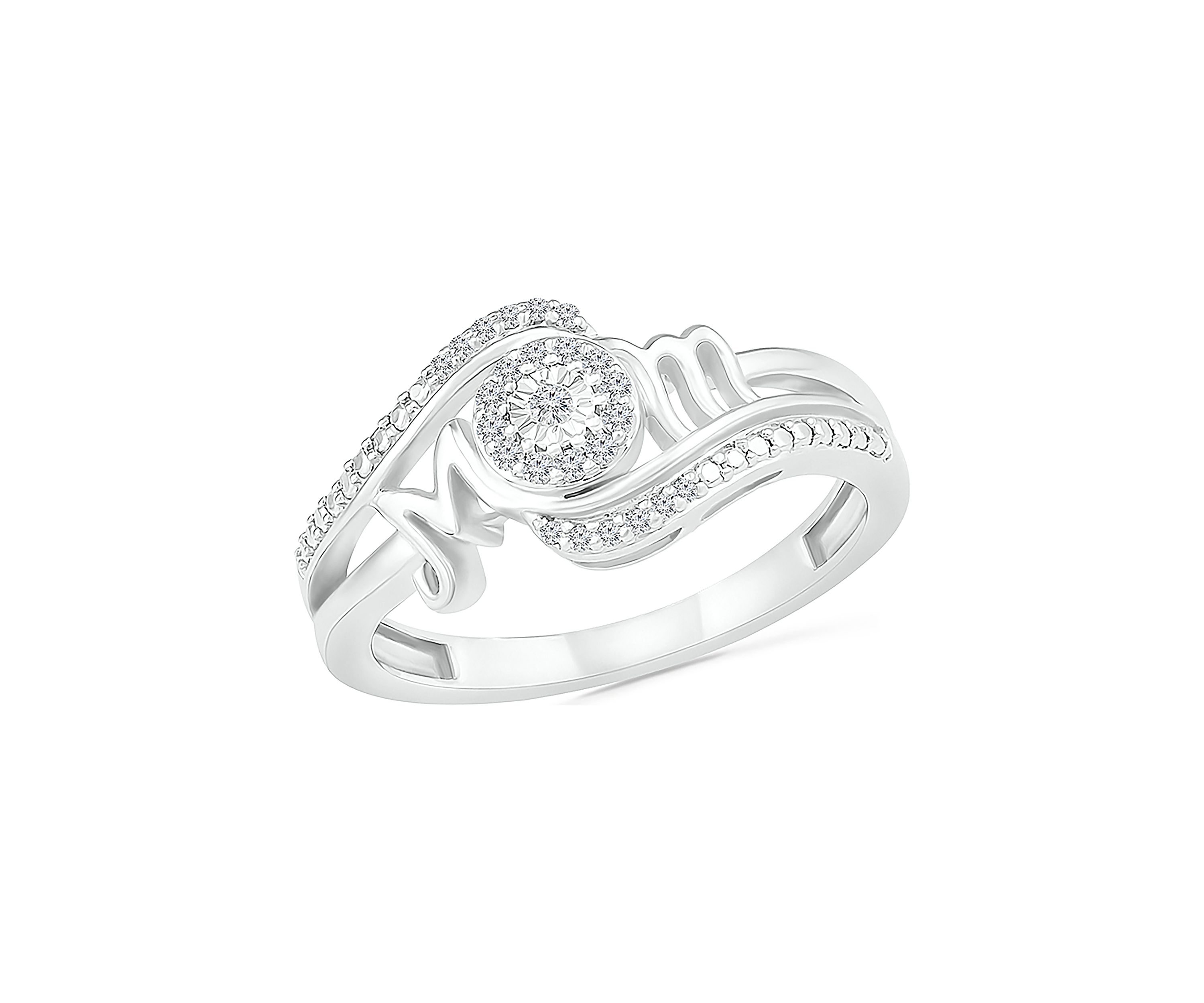 1/10 ct. t.w. Diamond Mom Ring in Sterling Silver