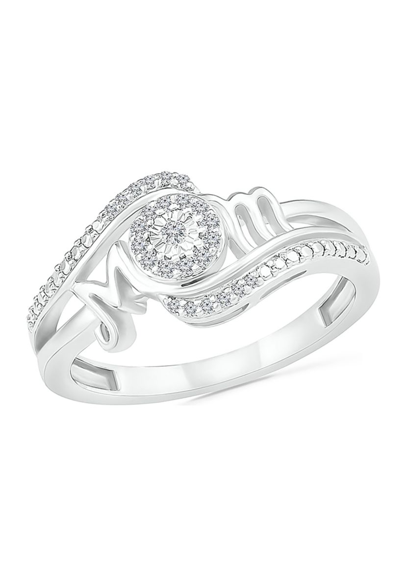 1/10 ct. t.w. Diamond Mom Ring in Sterling Silver