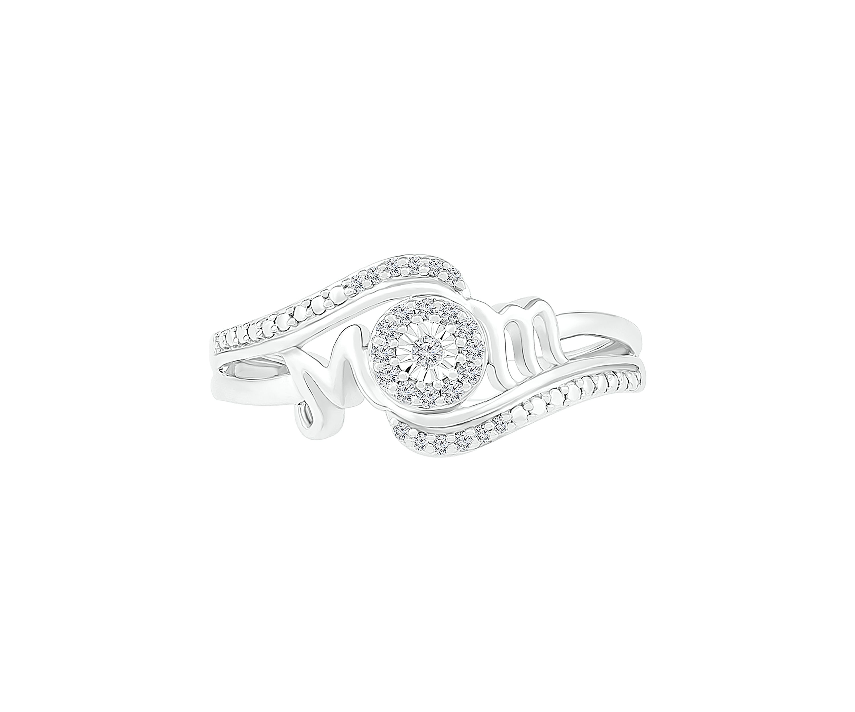 1/10 ct. t.w. Diamond Mom Ring in Sterling Silver