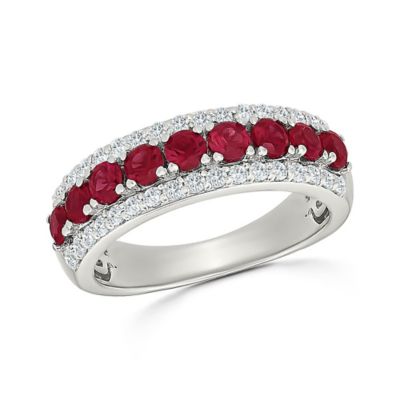 Belk  Co Lab Created Created Ruby and Created White Sapphire Fashion Ring
