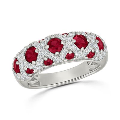 Belk  Co Lab Created Created Ruby and Created White Sapphire Fashion Ring