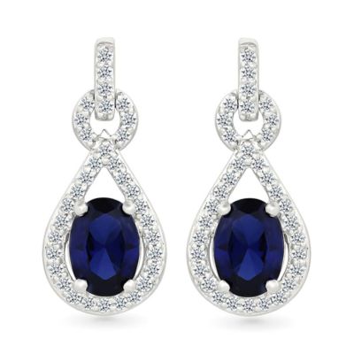 Belk  Co Lab Created Created Blue Sapphire and Created White Sapphire Infinity Earring