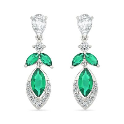 Belk  Co Lab Created Created Emerald and Created White Sapphire Fashion Earring