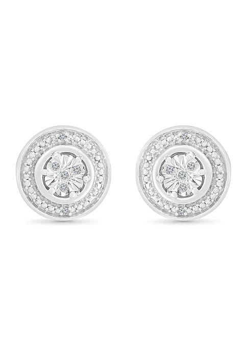 Diamond Accent Sterling Silver Fashion Earrings