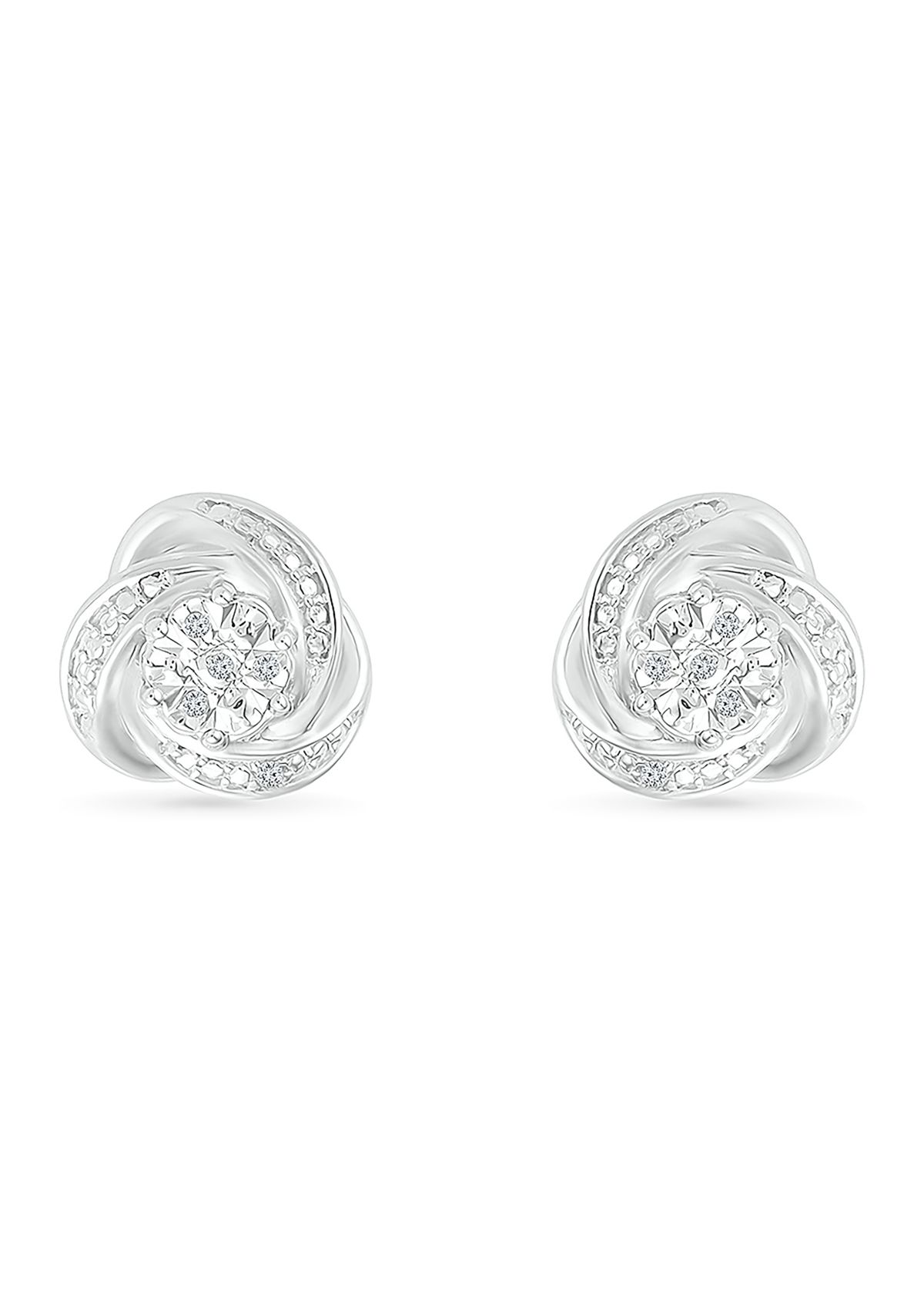 Diamond Accent Sterling Silver Fashion Earrings