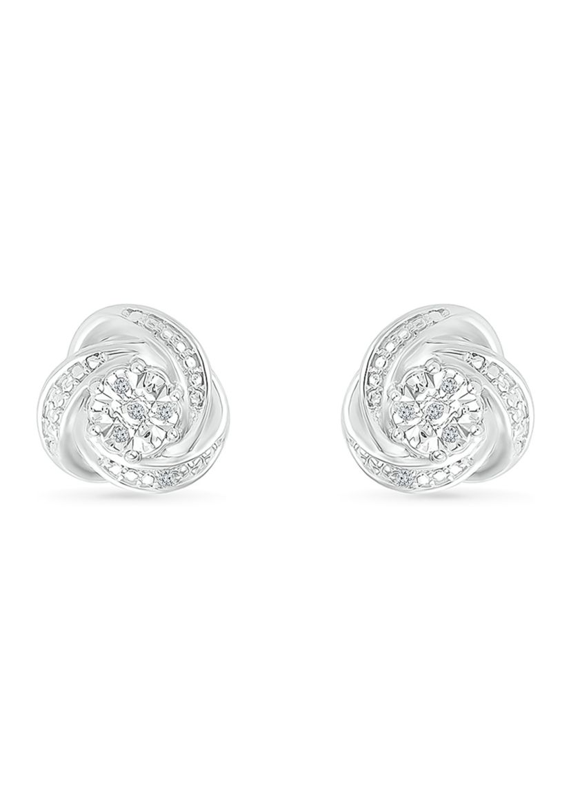 Diamond Accent Sterling Silver Fashion Earrings