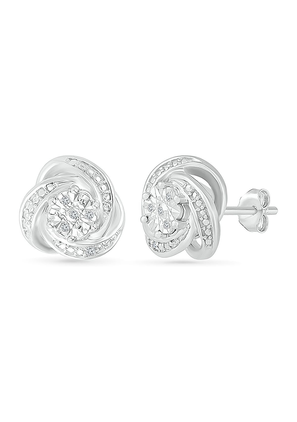 Diamond Accent Sterling Silver Fashion Earrings